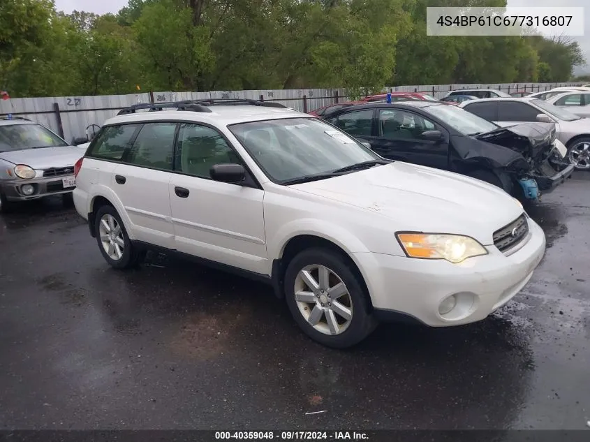 4S4BP61C677316807 2007 Subaru Outback 2.5I