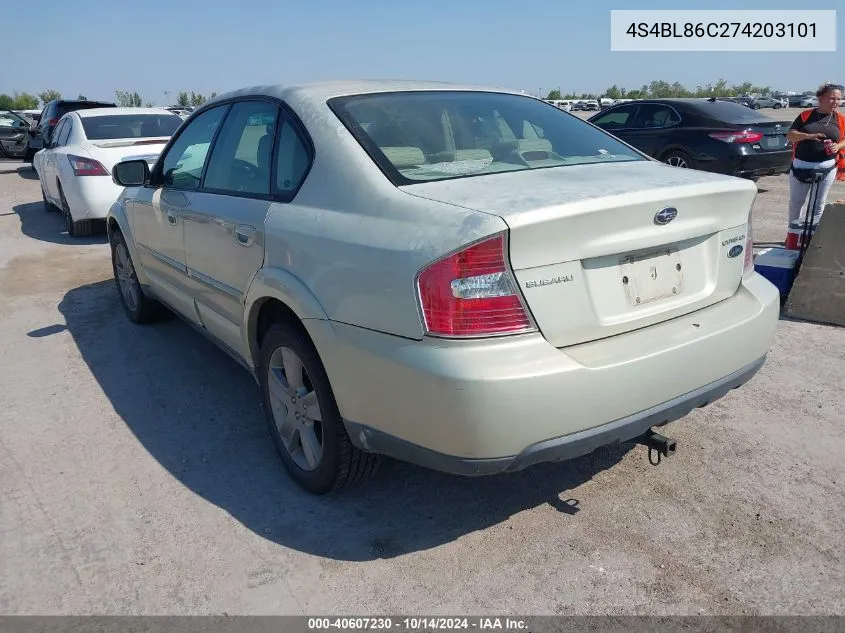 2007 Subaru Outback 3.0R L.l. Bean Edition VIN: 4S4BL86C274203101 Lot: 40607230