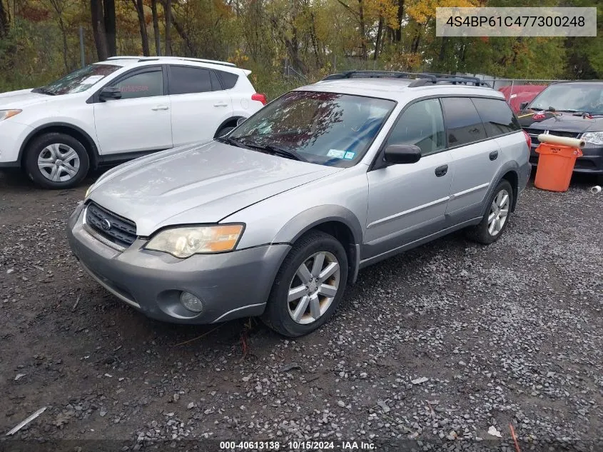 2007 Subaru Outback 2.5I VIN: 4S4BP61C477300248 Lot: 40613138