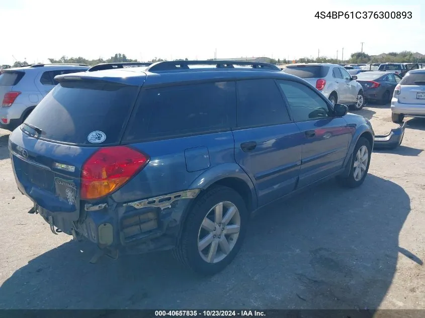 2007 Subaru Outback 2.5I VIN: 4S4BP61C376300893 Lot: 40657835