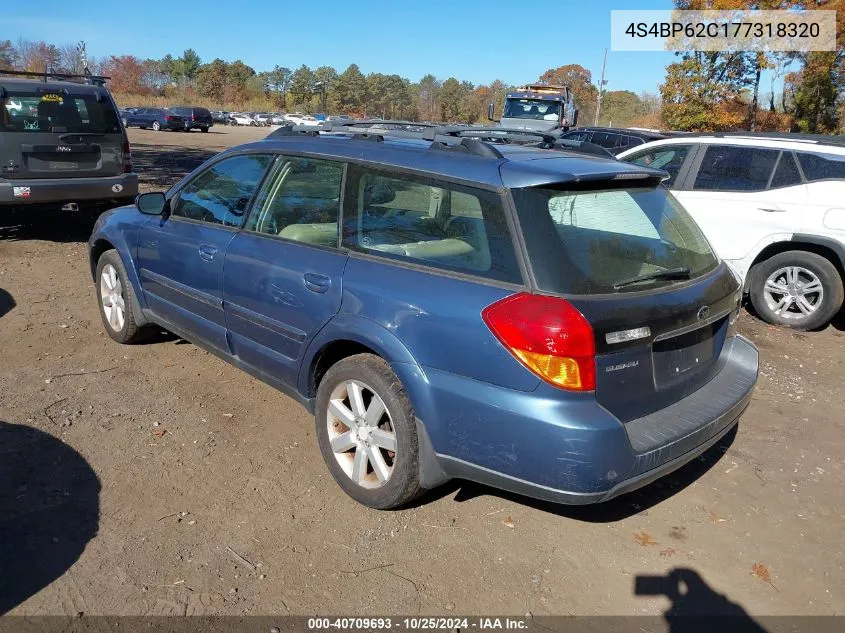 2007 Subaru Outback 2.5I Limited VIN: 4S4BP62C177318320 Lot: 40709693