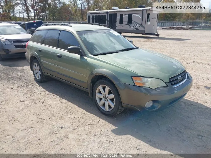 2007 Subaru Outback 2.5I/2.5I Basic/2.5I L.l. Bean Edition VIN: 4S4BP61CX77344755 Lot: 40724764