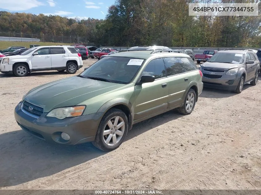 2007 Subaru Outback 2.5I/2.5I Basic/2.5I L.l. Bean Edition VIN: 4S4BP61CX77344755 Lot: 40724764