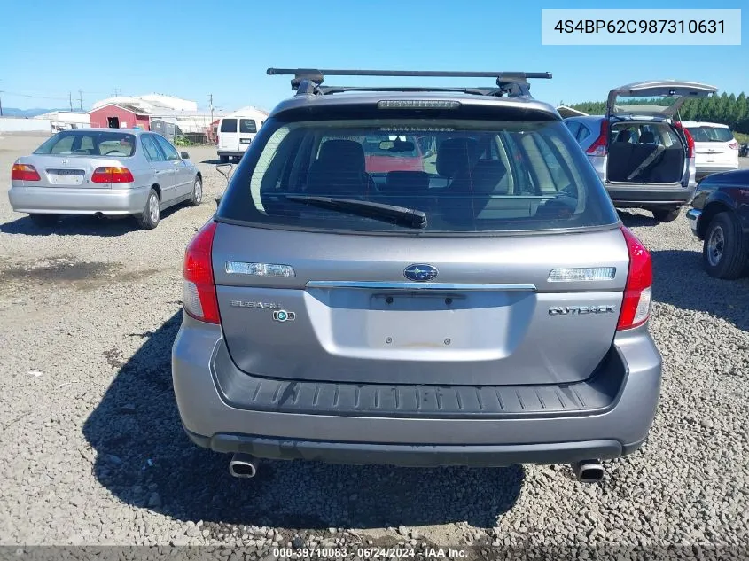 2008 Subaru Outback 2.5I Limited/2.5I Limited L.l. Bean Edition VIN: 4S4BP62C987310631 Lot: 39710083