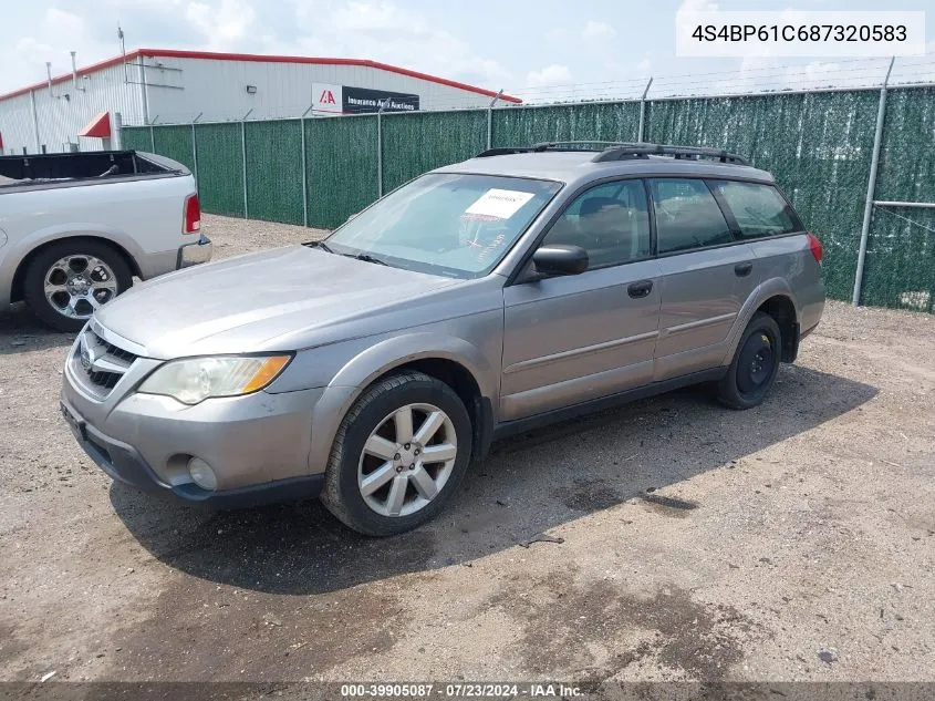 2008 Subaru Outback 2.5I/2.5I L.l. Bean Edition VIN: 4S4BP61C687320583 Lot: 39905087