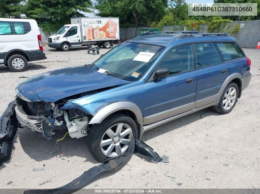 2008 Subaru Outback 2.5I/2.5I L.l. Bean Edition VIN: 4S4BP61C387310660 Lot: 39929754