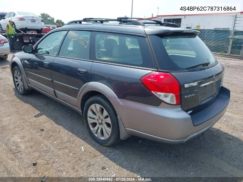 2008 Subaru Outback 2.5I Limited/2.5I Limited L.l. Bean Edition VIN: 4S4BP62C787316864 Lot: 39949662