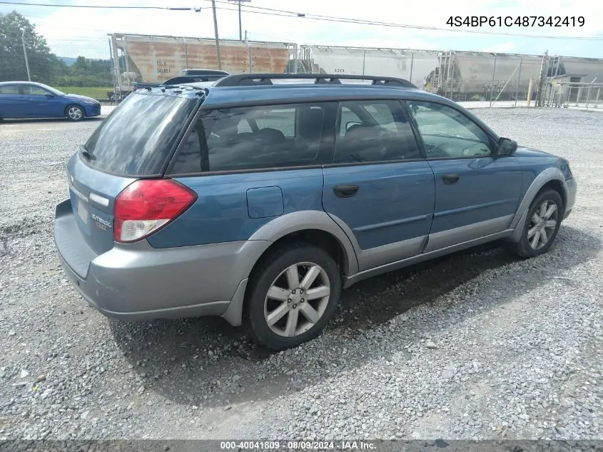 4S4BP61C487342419 2008 Subaru Outback 2.5I/2.5I L.l. Bean Edition