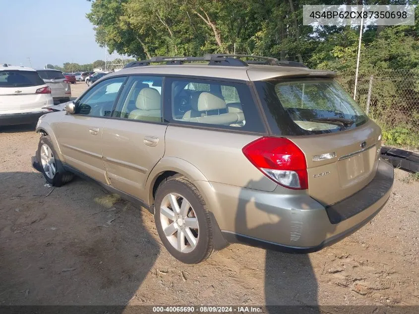 2008 Subaru Outback 2.5I Limited/2.5I Limited L.l. Bean Edition VIN: 4S4BP62CX87350698 Lot: 40065690