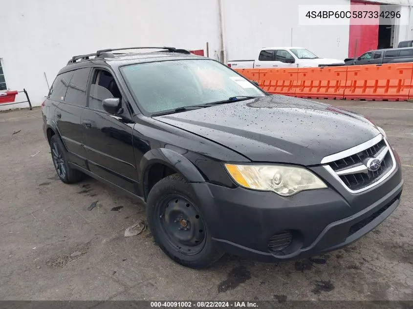 2008 Subaru Outback VIN: 4S4BP60C587334296 Lot: 40091002