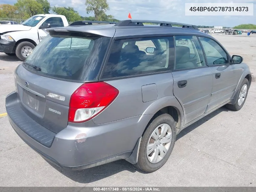 4S4BP60C787314373 2008 Subaru Outback