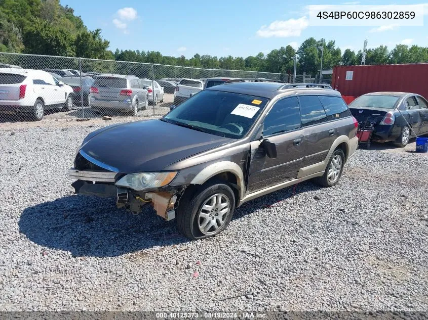 2008 Subaru Outback VIN: 4S4BP60C986302859 Lot: 40125373