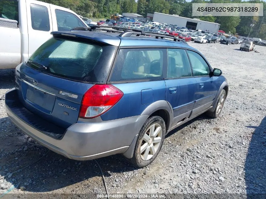 2008 Subaru Outback 2.5I Limited/2.5I Limited L.l. Bean Edition VIN: 4S4BP62C987318289 Lot: 40148898