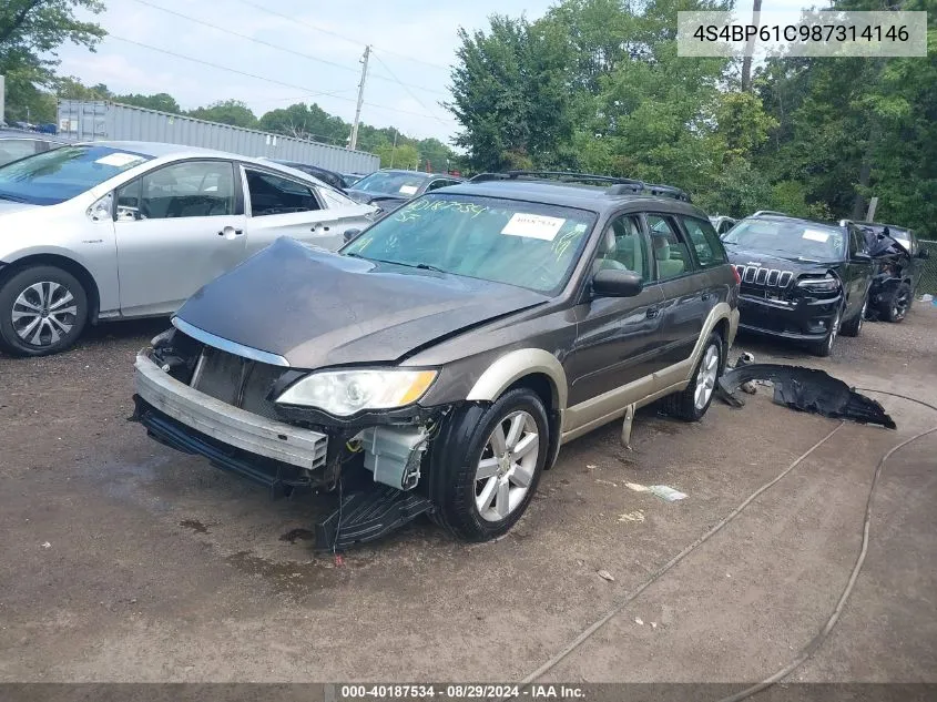 2008 Subaru Outback 2.5I/2.5I L.l. Bean Edition VIN: 4S4BP61C987314146 Lot: 40187534