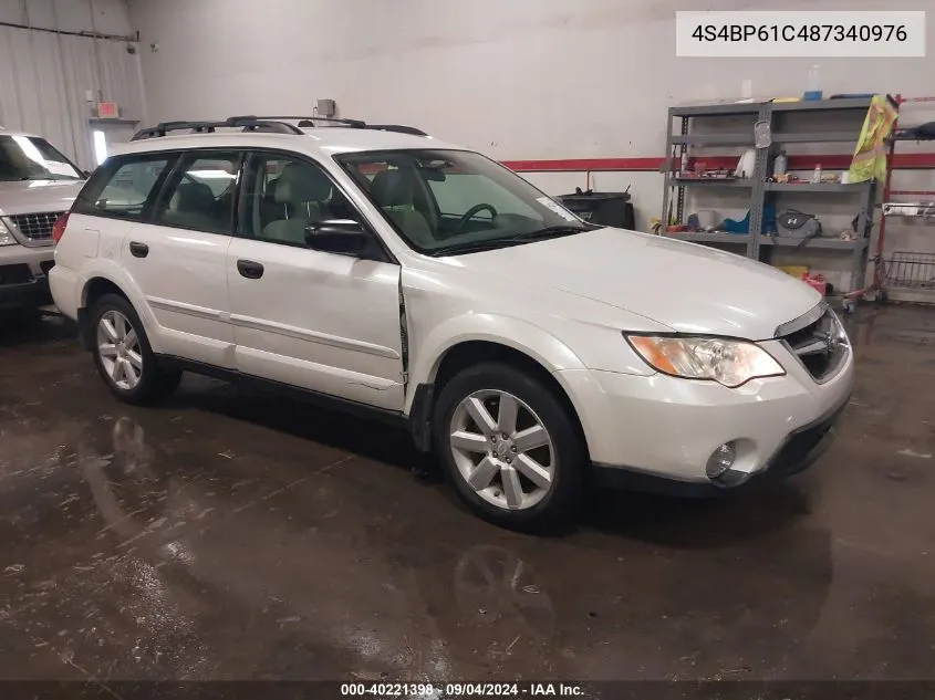 2008 Subaru Outback 2.5I/2.5I L.l. Bean Edition VIN: 4S4BP61C487340976 Lot: 40221398