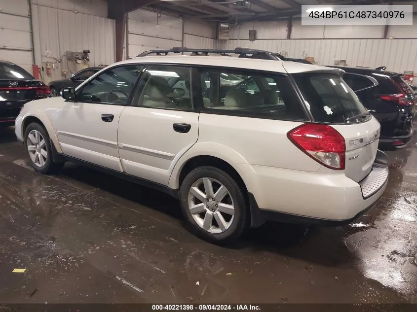 2008 Subaru Outback 2.5I/2.5I L.l. Bean Edition VIN: 4S4BP61C487340976 Lot: 40221398