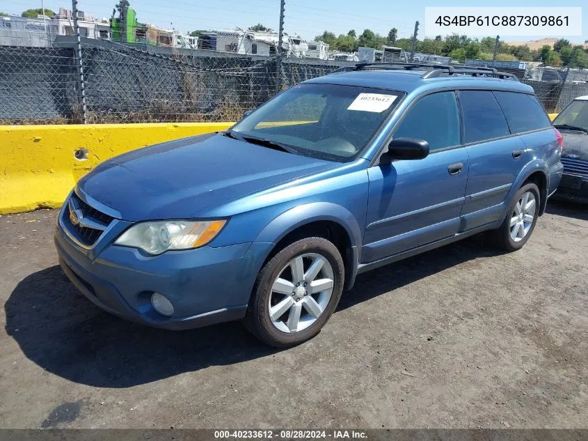 2008 Subaru Outback 2.5I/2.5I L.l. Bean Edition VIN: 4S4BP61C887309861 Lot: 40233612