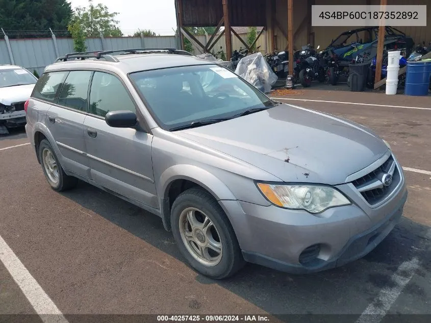 4S4BP60C187352892 2008 Subaru Outback