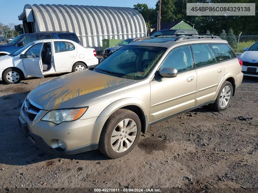 4S4BP86C084329138 2008 Subaru Outback 3.0R Ll Bean