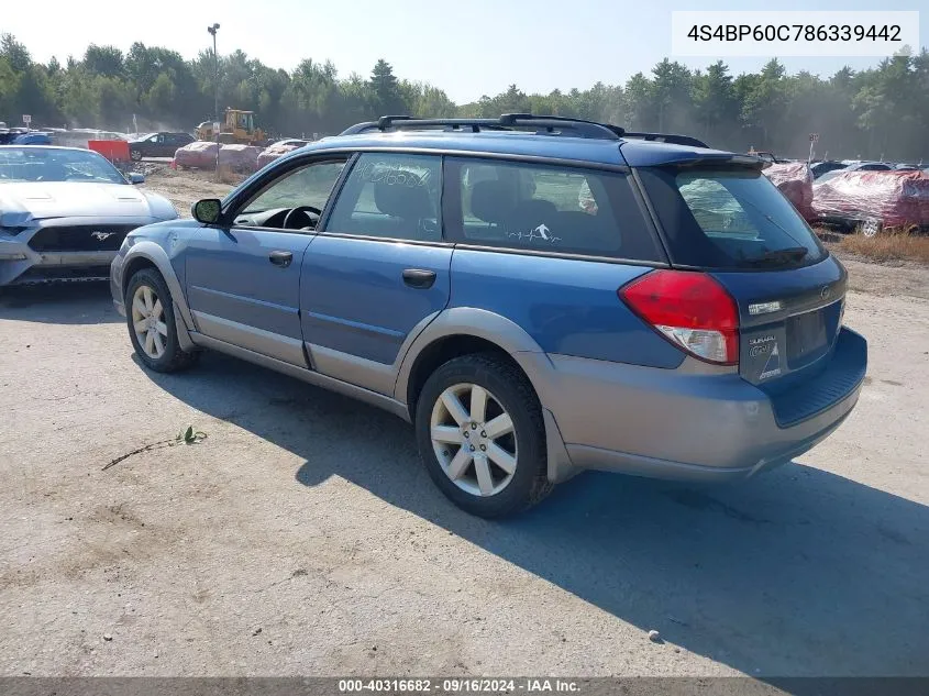 4S4BP60C786339442 2008 Subaru Outback