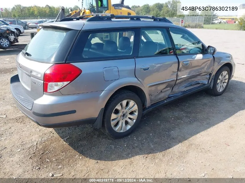 2008 Subaru Outback 2.5Xt Limited VIN: 4S4BP63C786302189 Lot: 40319778