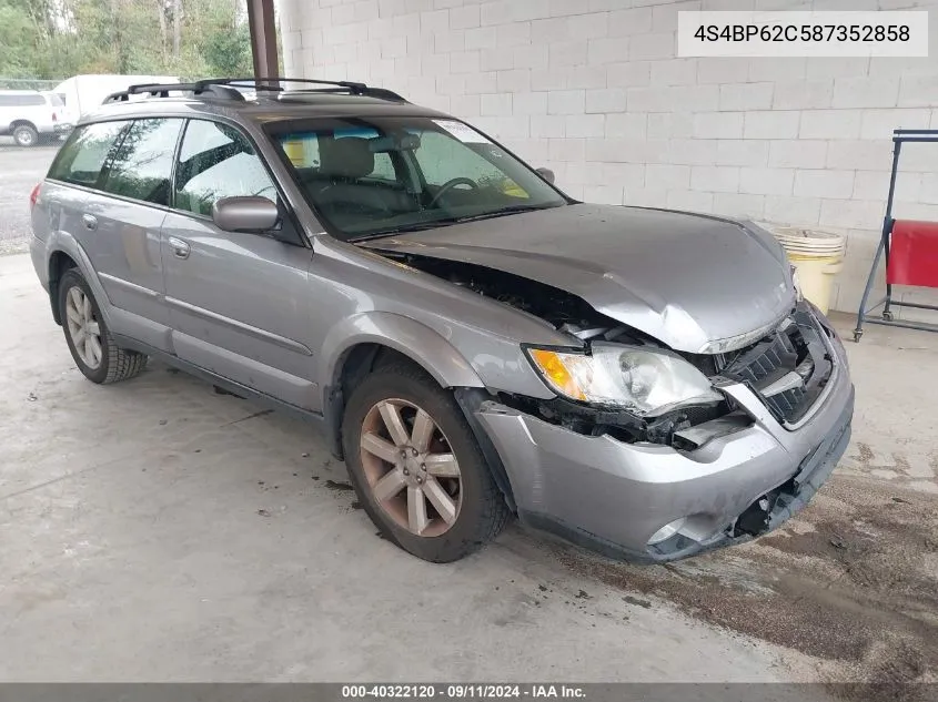 4S4BP62C587352858 2008 Subaru Outback 2.5I Limited