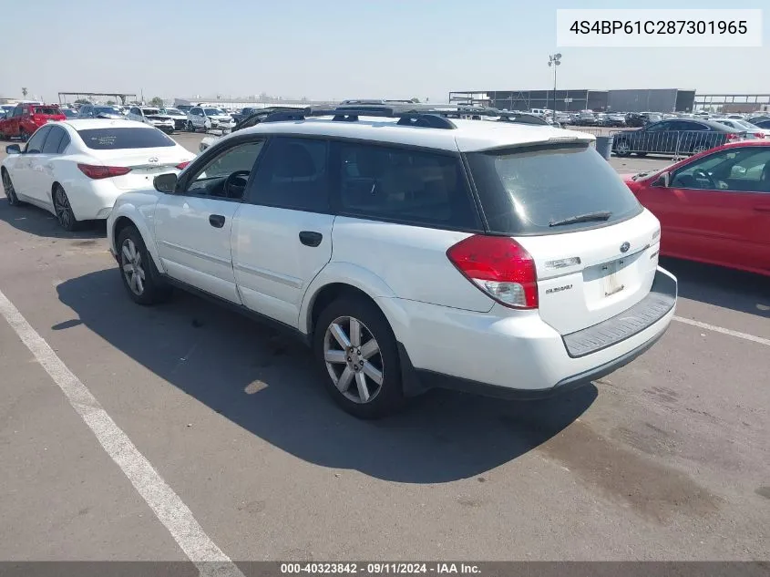 2008 Subaru Outback 2.5I/2.5I L.l. Bean Edition VIN: 4S4BP61C287301965 Lot: 40323842