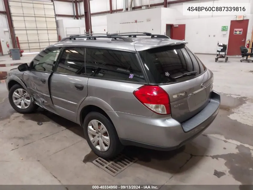 4S4BP60C887339816 2008 Subaru Outback