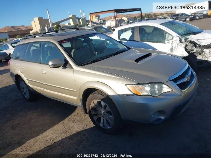 2008 Subaru Outback 2.5Xt Limited VIN: 4S4BP63C186314385 Lot: 40339742