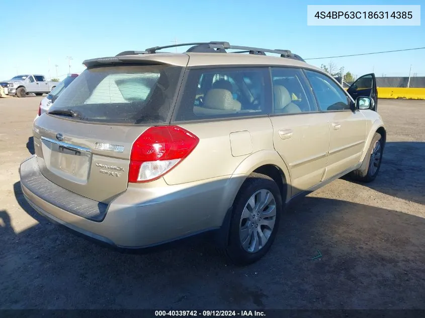 2008 Subaru Outback 2.5Xt Limited VIN: 4S4BP63C186314385 Lot: 40339742