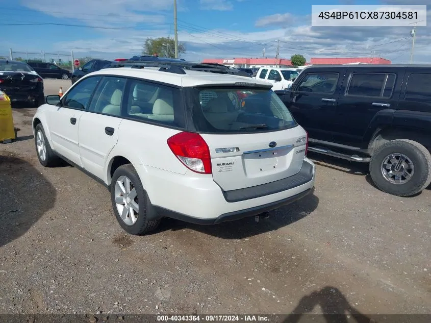 2008 Subaru Outback 2.5I/2.5I L.l. Bean Edition VIN: 4S4BP61CX87304581 Lot: 40343364