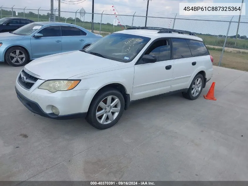 2008 Subaru Outback 2.5I/2.5I L.l. Bean Edition VIN: 4S4BP61C887325364 Lot: 40370391