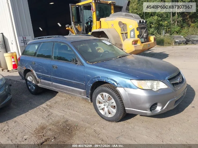 2008 Subaru Outback VIN: 4S4BP60CX87307367 Lot: 40376209