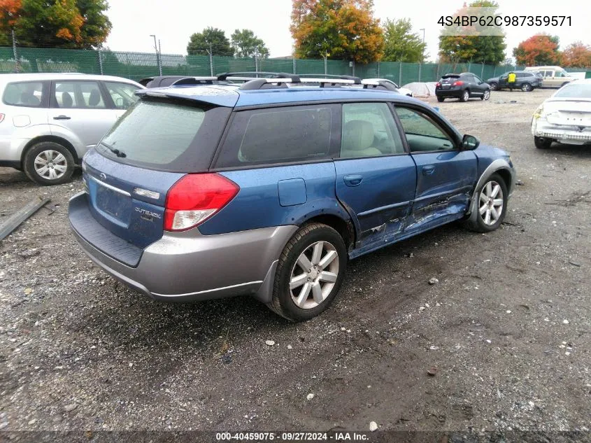 2008 Subaru Outback 2.5I Limited/2.5I Limited L.l. Bean Edition VIN: 4S4BP62C987359571 Lot: 40459075