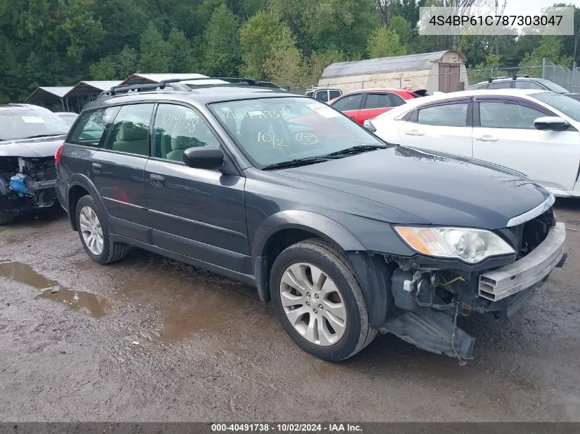 2008 Subaru Outback 2.5I/2.5I L.l. Bean Edition VIN: 4S4BP61C787303047 Lot: 40491738