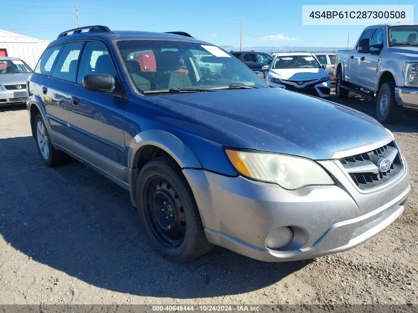 2008 Subaru Outback 2.5I/2.5I L.l. Bean Edition VIN: 4S4BP61C287300508 Lot: 40649444