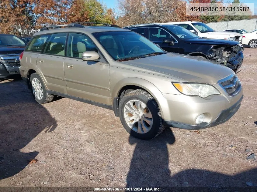 2008 Subaru Outback 3.0R L.l. Bean Edition VIN: 4S4BP86C584345982 Lot: 40749736