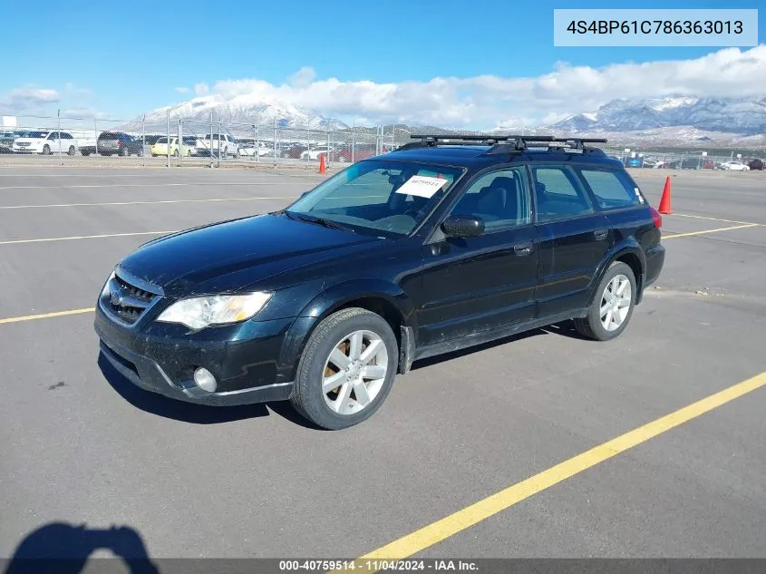 2008 Subaru Outback 2.5I VIN: 4S4BP61C786363013 Lot: 40759514