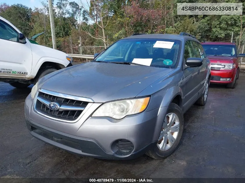 2008 Subaru Outback VIN: 4S4BP60C686330814 Lot: 40789479