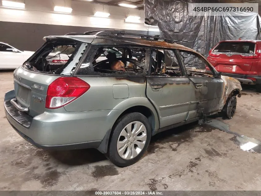 2009 Subaru Outback 2.5I Limited VIN: 4S4BP66C697316690 Lot: 39037604