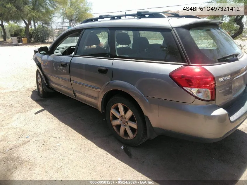 2009 Subaru Outback 2.5I VIN: 4S4BP61C497321412 Lot: 39501237