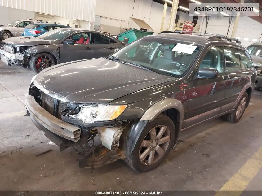 2009 Subaru Outback 2.5I VIN: 4S4BP61C197345201 Lot: 40071103