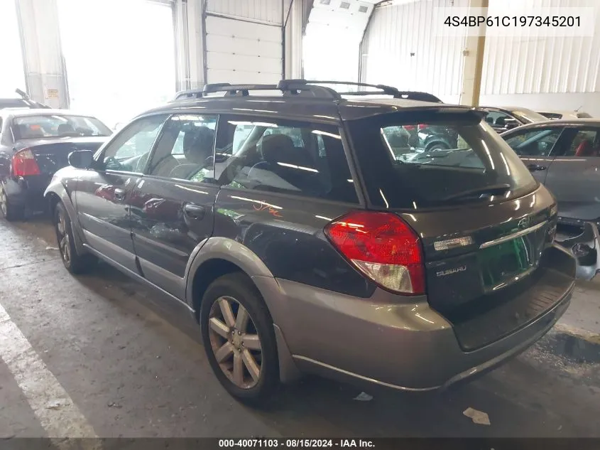 4S4BP61C197345201 2009 Subaru Outback 2.5I