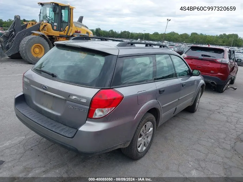 2009 Subaru Outback 2.5I VIN: 4S4BP60C997320659 Lot: 40085050