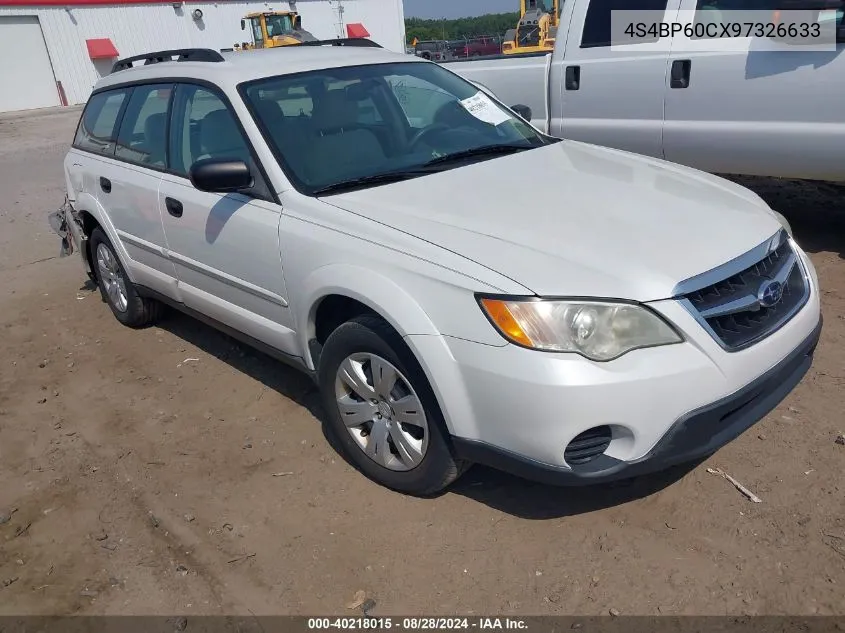 4S4BP60CX97326633 2009 Subaru Outback 2.5I