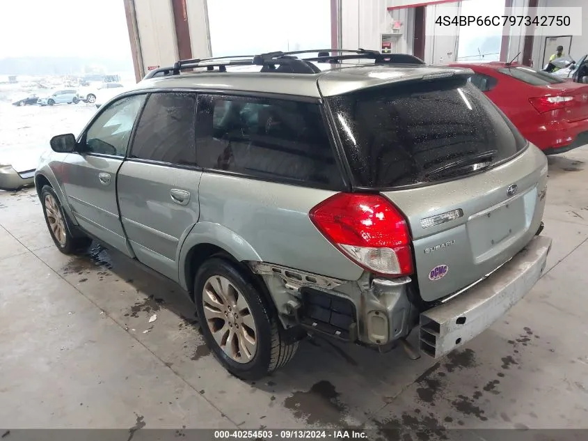 4S4BP66C797342750 2009 Subaru Outback 2.5I Limited