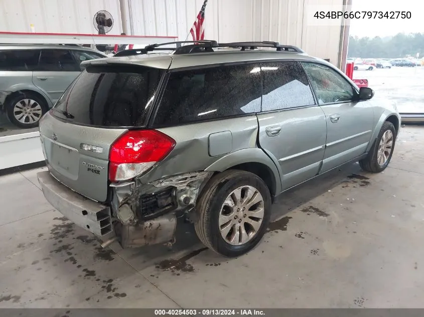 2009 Subaru Outback 2.5I Limited VIN: 4S4BP66C797342750 Lot: 40254503