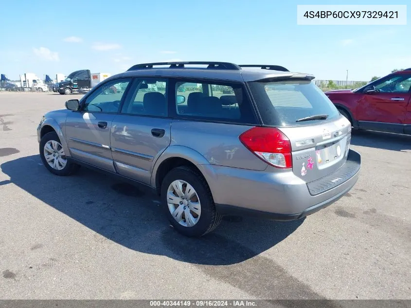 2009 Subaru Outback 2.5I VIN: 4S4BP60CX97329421 Lot: 40344149