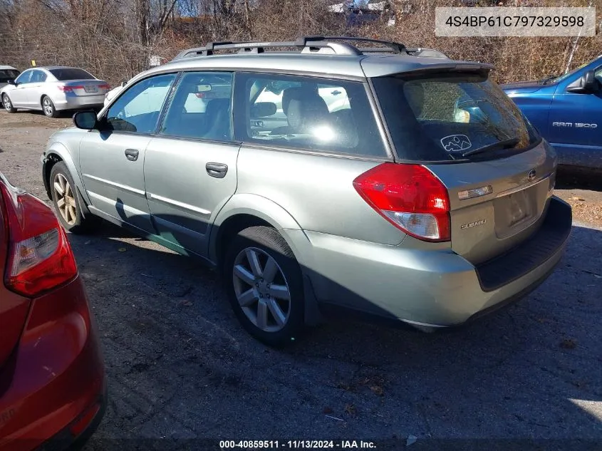 4S4BP61C797329598 2009 Subaru Outback 2.5I