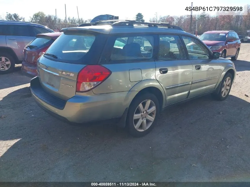 4S4BP61C797329598 2009 Subaru Outback 2.5I